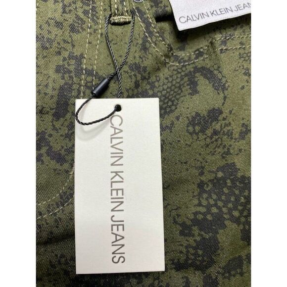 Calvin Klein Skinny Ankle Jeans Women's 24 XS Green‎ Green Python-Print Stretch - Picture 8 of 14